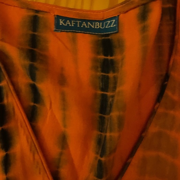 Kaftanbuzz Orange and Black Tie-Dye Dress - Picture 2 of 2